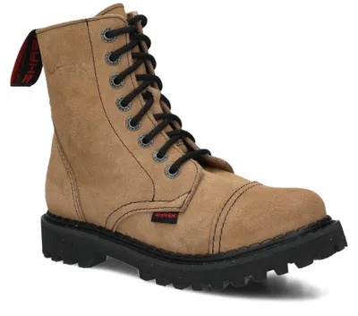 Produktbild von NAGABA Stiefel Damen Herren Springerstiefel 8-Loch - Leder - Beige - 38