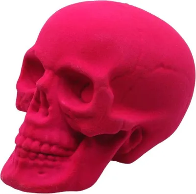 Obrázek produktu pro Halloweenská dekorace růžová lebka 11 x 17 x 13 cm