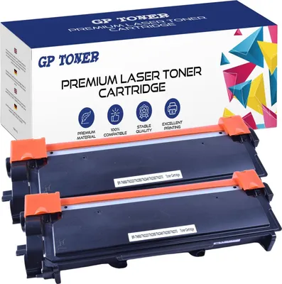 A box of GP Toner premium laser toner cartridges with two cartridges shown in front.