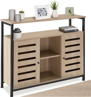 Produktbild von Sideboard Warrington 100x37x82cm - Industrial Holz hell, Eiche Sonoma