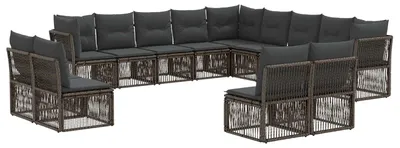 Produktbild von vidaXL Gartensofa-set 13 stk. Grau Poly-Rattan