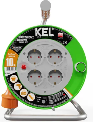 Produktbild von Kabeltrommel 10 m 4 Steckdosen 230V 16A Schuko 3680 W