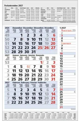 Obrázok produktu pre 3-mesačný diár Combi modrý 2027