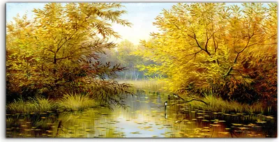 Produktbild von Coloray Spritzschutz aus Glas 120x60  Wandkunst Küchenrückwand Foto Bild Landschafts Wald See Wald