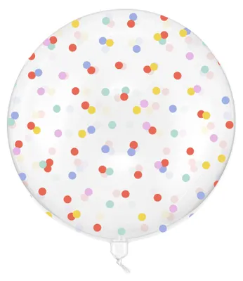 Zdjęcie produktu dla PartyDeco ORB24-2, Zabawka - balon, Przezroczysty, Wielobarwny, 60 cm, 1 szt.