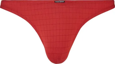 Produktbild von Bruno Banani Herren String - Check Line 2.0, Unterwäsche, Tanga, Polyamid, Logo, Karo, einfarbig Rot S