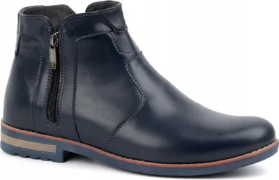 Zdjęcie produktu dla Buty męskie sztyblety granatowe skórzane rozmiar 44