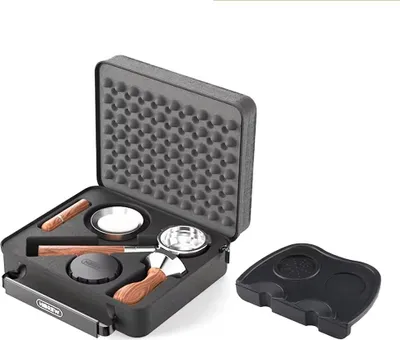 Obrázek produktu pro Sada na espresso - 58mm portafiltr bez dna - 304 nerezová ocel - tamper a rozdělovač/rovnávačka mleté kávy - Pro domácí použití