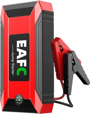 Image de Démarreur de voiture, banque de puissance 8000mAh, lampe de poche d'urgence, rouge