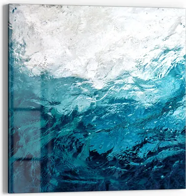 Produktbild von DEQORI Glasbild Echtglas 30x30 cm 'Blick durch Wellen' Wandbild Bild modern Deko