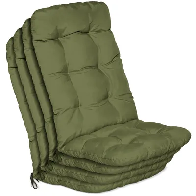 Produktbild von Beautissu 4er Set Hochlehner Auflagen Flair HL, 120x50x8cm, Olivegrün