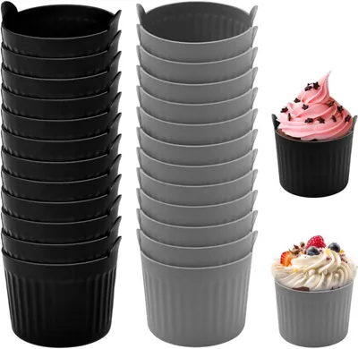 Produktbild von Silikon Eierpochierbecher 12 Stücke, BPA-frei, wiederverwendbar, Antihaftbeschichtung, für Heißluftfritteuse