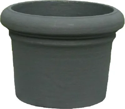Produktbild von Garden Italia Vasen Runde Vase für Pflanzen Zylinder glatt ICIL Diam.40 cm hoch.30 aus anthrazitfarbenem Harz - Für drinnen und draußen - Frostbeständig - Stoßfest - Leicht, 40