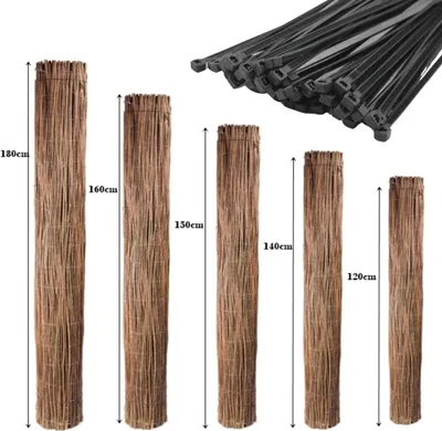 Produktbild von SEVICO Weidenmatte 180x500 Weidematte Balkonsichtschutz Sichtschutzmatte für Garten, Balkon und Terrasse Sichtschutzzaun Weide Inklusive ca. 40 Stück Kabelbinder X20