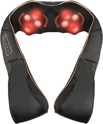 Immagine prodotto di Massaggiatore elettrico per il collo e le spalle - Ideale per il rilassamento a casa - Con funzione di riscaldamento - 38 cm - Nero