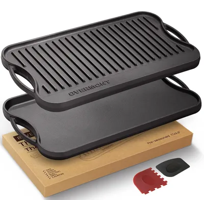 Gusseiserne Grillpfanne, umkehrbar, 43,2x24,9 cm, Antihaft