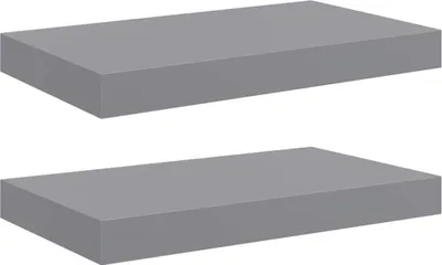 Produktbild von vidaXL Schwebende Wandregale 2 Stk. Grau 40x23x3,8cm MDF