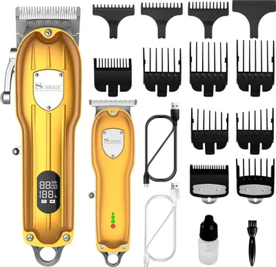 Produktbild von SURKER Haarschneider Haarschneidemaschine Haartrimmer Professionelle Bartschneider Barttrimmer Herren Schnurloses Pflege-Kit LED-Display USB Wiederaufladbar