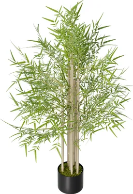 Produktbild von JOIEYOU Künstliche Pflanzen 120cm Hoch Kunstpflanzen Simulierte Bambus mit PE Baumstamm & Kunststoff Blumentopf, Plastik Immergrüne Zimmerpflanzen Grünset für die Heimdekoration (M)