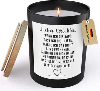 Produktbild von 22Feels Verlobungsgeschenk Männer Spruchkerze für Ihn "Wenn Ich Dir Sage" Sojawachs Kerze im Glas Verlobte Groom To Be Handgemacht mit Spruch Duft Deko Vegan Nachhaltig - ZITRUS
