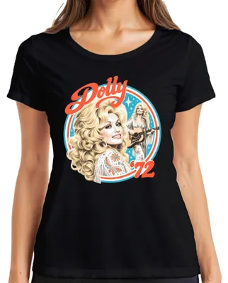 Produktbild von Dolly Parton 72 Country Musik Sängerin Legende Retro Nashville Damen T-Shirt, Schwarz, L
