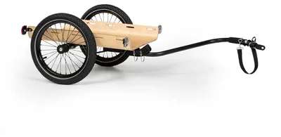 Obrázok produktu pre Klarfit Companion, príves na bicykel - nákladný príves na bicykel s veľkou ložnou plochou: 42 x 63 cm (ŠxH), nákladný príves na bicykel s objemom cca 50 l, nosnosť 40 kg, čierno-drevený