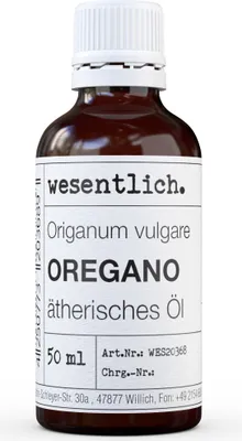 Produktbild von Ätherisches Oregano Öl für Aromatherapie, 100% naturrein und unverdünnt, 50ml