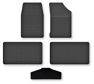 Productafbeelding van Rubberen automatten + tunnelmat voor Dodge RAM 1500 2019-2024 – 5-delig, zwart, op maat – Wielganizator Semi-Universal