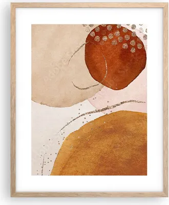 Produktbild von Gerahmtes Poster - Rahmen in heller Eiche - Orange Abstraktion Flecken - 40x50 cm - Wand Bild - Wanddeko - Wandbilder - Kunstposter - Wandposter - Bilderrahmen - Bilder - Kunstdruck - P2NPA40x50-4696