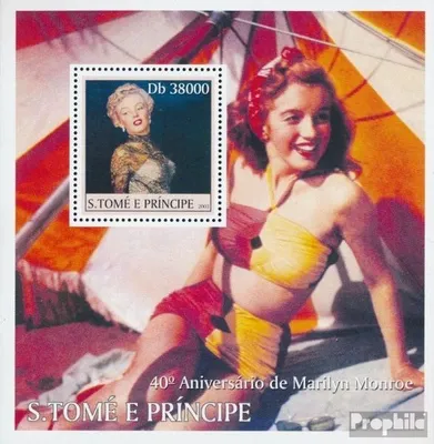 Produktbild von Briefmarken Sao Tome e Principe 2003 Mi Block 477 (kompl. Ausgabe) postfrisch Marilyn Monroe (Badeanzug)