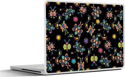 Produktbild von MuchoWow® Laptop Aufkleber Sticker Cover Schmetterling - Muster - Insekten 25x18 cm - Laptop-Deko