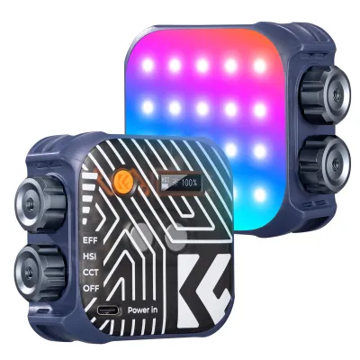 Produktbild von K&F CONCEPT Pocket RGB-Videoleuchte, magnetisches LED-Fuelllicht, Videokonferenzbeleuchtung, CRI96+ 2500K-9900K, dimmbar, 21 Lichteffekte fuer Vlog-Selfie-Live-Streaming-Fotografie