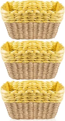 Produktbild von Rattan Badewannenkindersitz gelb biologisch Papier umweltfreundlich Spielzeug CDs Kosmetik Gaslüfter Baumwolle Ladegerät Dekoration Haus - Set von 3