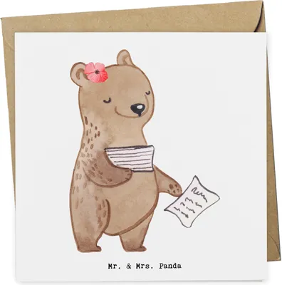 Produktbild von Mr. & Mrs. Panda Deluxe Karte Steuerberaterin Herz - Weiß - Geschenk, Klappkarte, faltkarte, anlasskarte, doppelkarte, Glückwunschkarte, Grußkarte