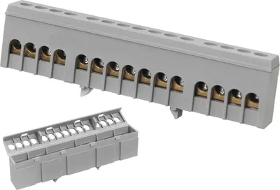 Produktbild von Verteilerklemme Verbindungsklemme für Hutschiene Phasen Leiterklemme grau 15 x 16mm²