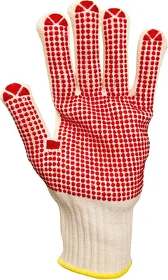 Produktbild von Handschuhe Baumwolle rote Noppen Baumwollhandschuhe Gartenhandschuhe, Größe L, 1 Paar