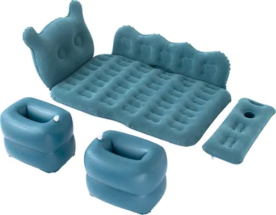Produktbild von Reisebett - PVC-Velours-Luftmatratze 150 kg belastbar für Auto und SUV - 125 x 75cm - Blau