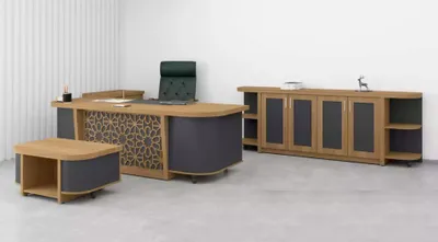 Produktbild von Komplette Büromöbel Tisch Arbeitszimmer Möbel Designer Set Schreibtisch