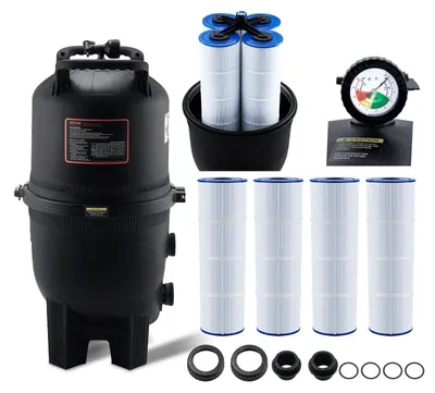 Immagine prodotto di Filtro per piscina a cartuccia VEVOR, superficie filtrante di 30 m², filtro per piscina da incasso, sistema di filtrazione per piscine fuori terra con filtro di aggiornamento e a prova di perdite, per vasche idromassaggio, spa, piscine gonfiabili