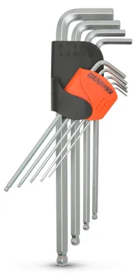 Image de Jeu de clés Allen hexagonales – 9 pièces – Acier chrome-vanadium – Clés Allen en forme de L pour une grande résistance, adaptées à l'entretien des vélos, des voitures et des équipements techniques – Résistantes à l'usure et durables [10786XL]