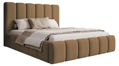 Produktbild von Selsey Biscottino - Polsterbett 160x200 mit Bettkasten, Lattenrost, Samtbezug, kupferbraun