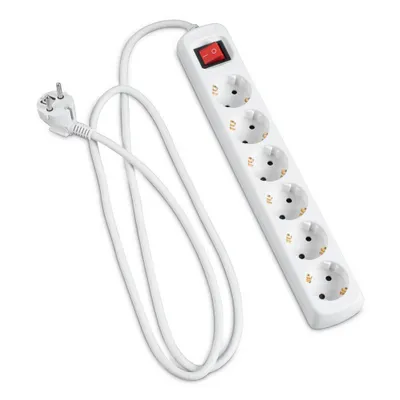 Image de hama 30384 6-fach Steckdosenleiste mit Schalter 34,0 cm weiß