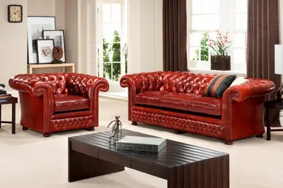 Immagine prodotto di Set divani Chesterfield Divano in pelle 3+2+1 posti Set in pelle Divano imbottito