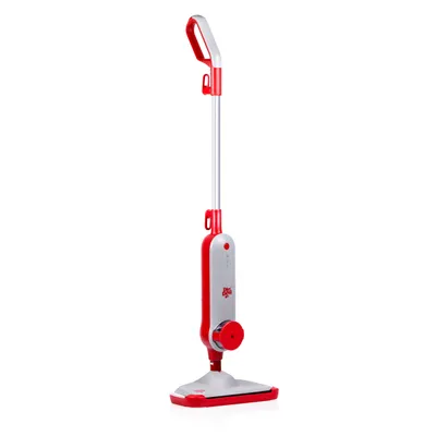 Produktbild von Dirt Devil Dampfreiniger DD7002- Elektrische Bodenreiniger 1300W - Dampfbesen mit 7,5 Meter Reichweite - Einstellbare Dampfmenge - Verschiedene Bodenarten - Wassertank 330ML - Rot/Grau