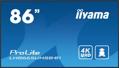 Obrázok produktu pre iiyama LH8665UHSB-B1, Dizajn stánku, 2,18 m (86"), LED, 3840 x 2160 px, Wi-Fi, 24/7