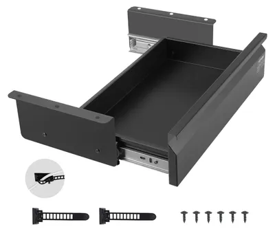 Productafbeelding van VEVOR onderbureau lade, 440 x 223 x 101 mm, lade voor onder het bureau, verborgen opbergruimte voor werkplekken waarbij men zit en staat, geschikt voor kantoren en thuisgebruik