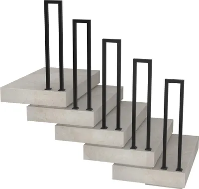 Obrázek produktu pro JOIEYOU Zábradlí pro schody 95cm U-tvarované schodišťové zábradlí Černé bezpečnostní zábradlí Schodišťové zábradlí Baluster Kit Schodišťové zábradlí pro balkony Vstupní chodba