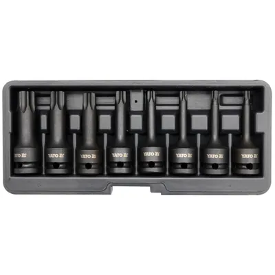 Produktbild von YATO 8-tlg. Torx Steckschlüssel-Set Schlagschrauber Schwarz YT-1065