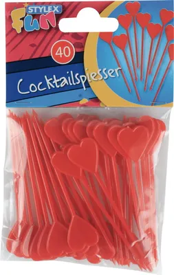 Produktbild von 40 Herz Cocktailspieße / Bowlespieße