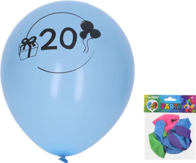 Zdjęcie produktu dla Nadmuchiwany balon 30 cm - zestaw 5 sztuk, z numerem 20
